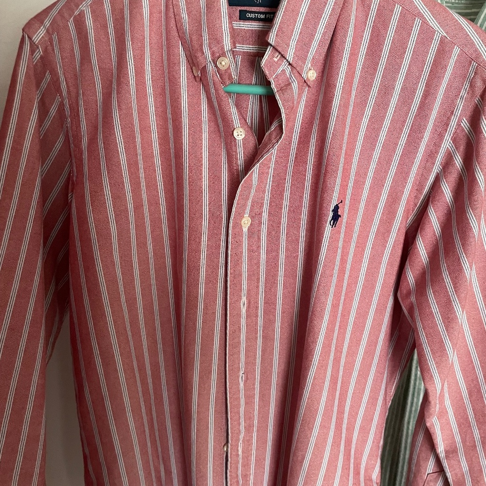 Ralph Lauren vintage custom fit striped red oxford